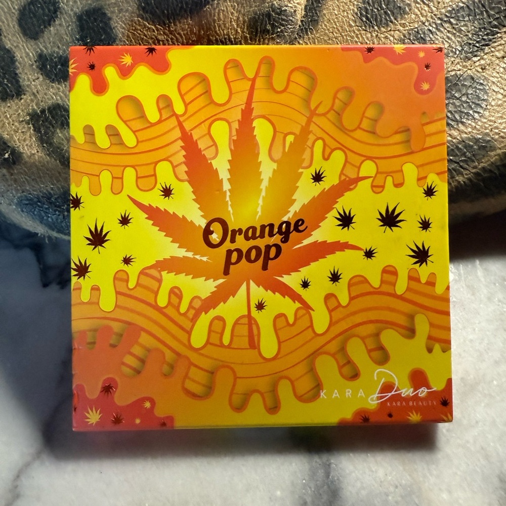 Kara Beauty Duo Orange Pop Eyeshadow Palette Vibrant Orange & Yellow NEW:)